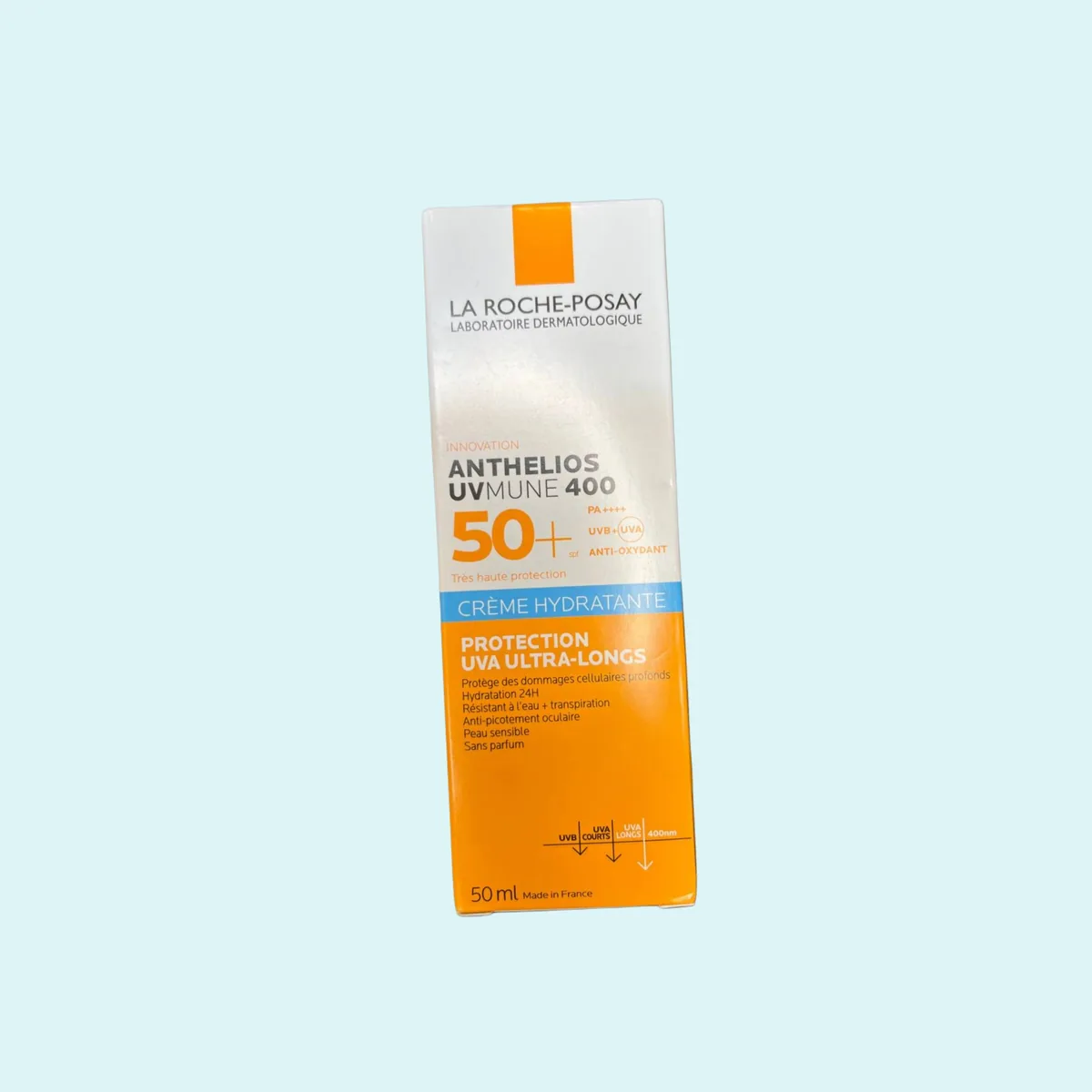  ضد آفتاب آنتلیوس UVmune 400 SPF 50+ مدل کرم مرطوب‌کننده لاروش پوزای